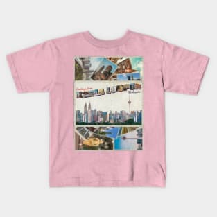 Greetings from Kuala Lumpur in Malaysia Vintage style retro souvenir Kids T-Shirt